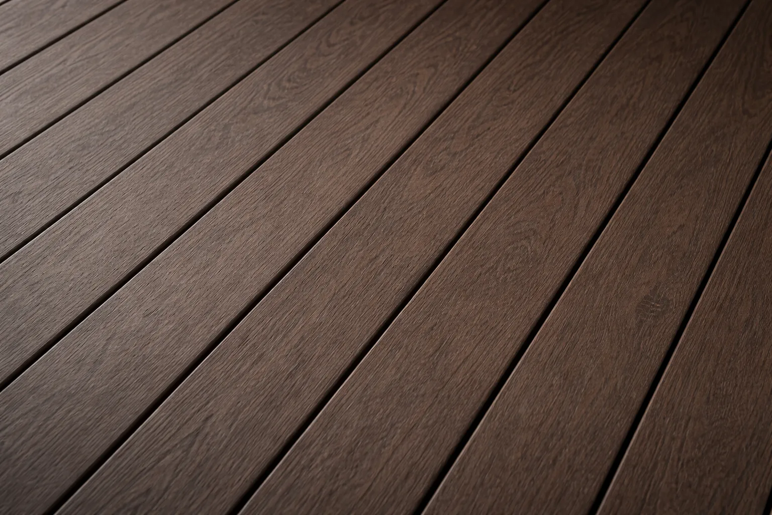 Brown composite decking boards close-up texture