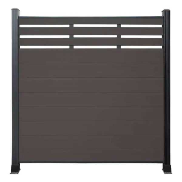 FormaWood signature composite fencing with mixed WPC board profiles and aluminium posts modern architectural fence